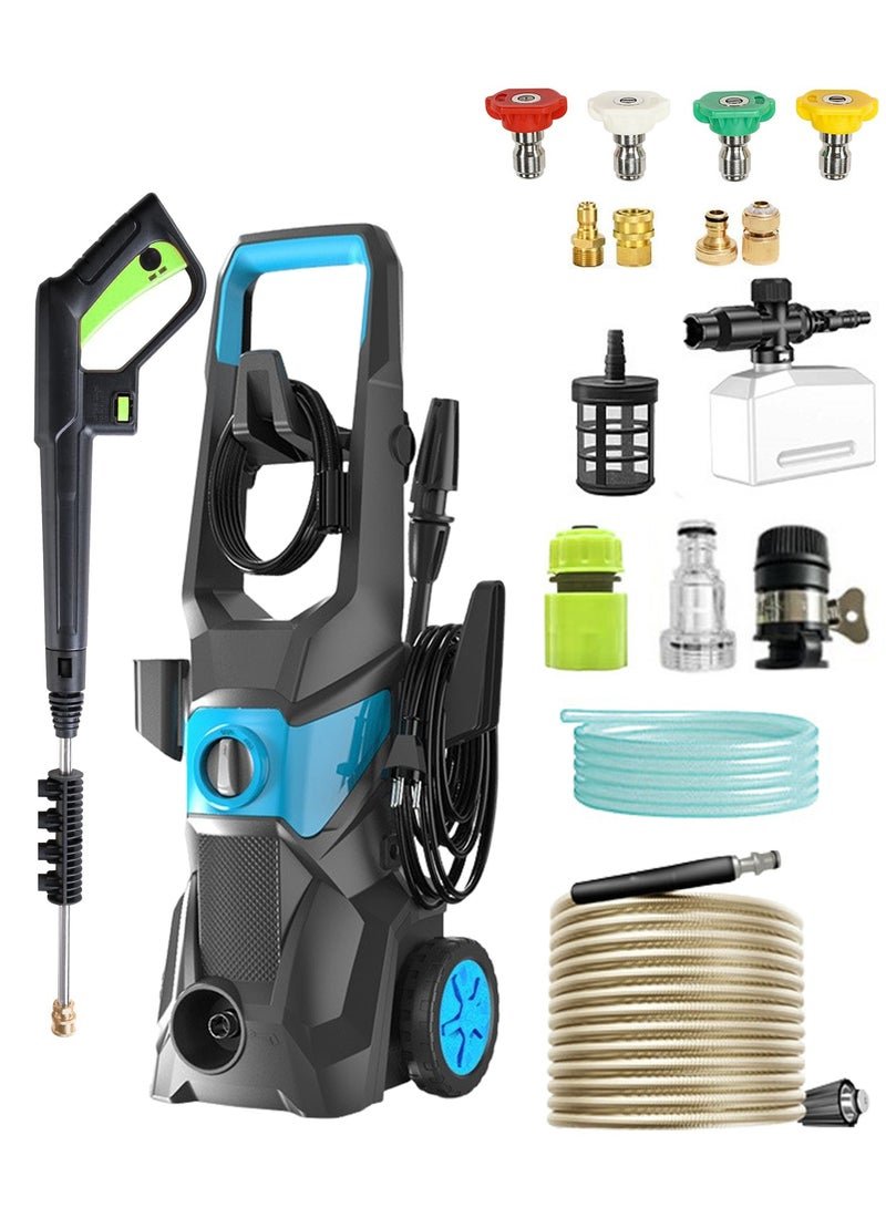 WALALLA Electric Pressure Washer, Foam Cannon, 4 Different Pressure Tips, 23.3M, High Pressure Water Power Washer, 3600 PSI 2.5 GPM ,9L/min , for Car, House, Patio, Deck, Fence, Driveways,Blue