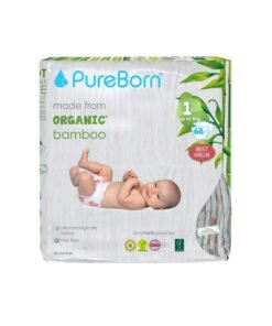 PureBorn Organic Diapers Size-1 Upto 5kg Twin Value Pack Daisy Print 68 Diapers