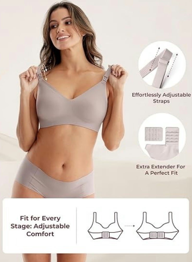 Momcozy Nursing Bras for Breastfeeding, YN21 Seamless Ultra Comfort Maternity Bra, Natural Shape, Pregnancy Sleep Bralette - Image 3