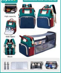 Bybeo Baby Diaper Bag Backpack, Multifunction Diapers Changing Station for Boys Girls Outdoor and Travel, Infant Shower Gifts, Large Capacity, 900d Oxford, USB Port