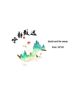 Artistic Conception Cuisine Cold Cuisine Pad Paper Hotel Creative Plate Decorative Flowers And Grass Cold Cuisine Edge Calligraphy Art Kraft Paper-Specifications:(Round) Quiet And Far Away