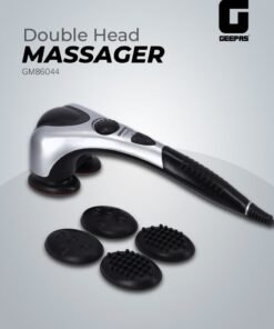 GEEPAS Double Head Massager- Gm86044 With An Ergonomic Non-Slip Grip 3 Pair Heads 3 Customized Modes 3 Different Massage Heads For Knotty Muscles And Spasms Relief