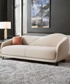 Beige caramel velvet sofa 220x80x41 cm