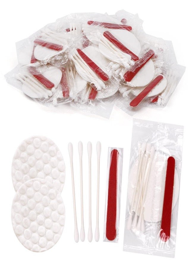 HQSLsund 200 Pack Hotel Vanity Kit Individually Wrapped, Bulk Hotel Amenities Kit, Hotel Hospitality Set, Hygiene Products Include Cosmetic Cotton Pads, Cotton Swabs, Nail File (Paper Sticks)