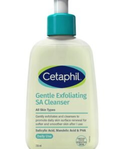Cetaphil Gentle Exfoliating Sa Cleanser, Foaming Gel Cleanser For All Skin Types, Salicylic Acid, Mandelic Acid & Gluconolactone, Gently Exfoliates, Dermatologist Recommended Brand,  Pump Bottle - Transperant 236ml