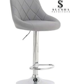 SULSHA Modern Height Adjustable Chair , Bar Chair , Bar Stool Set Leather Padded Stool GREY/Silver