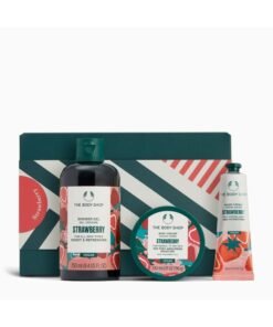 THE BODY SHOP Strawberry Essentials Gift Set – Shower Gel (250 Ml) And Body Yogurt (200 Ml) And Hand Cream (30 Ml) – Juicy Strawberry Seed Oil Formula For Daily Cleansing, Deep Moisture And Soft Skin Finish