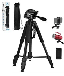 Motim 180cm Extendable Camera Tripod Phone Stand with Travel Bag, Foldable Camera Stand for Photography/Video Recording for Vlog Nikon Canon Sony All DSLR and Digital Camera/All Phones