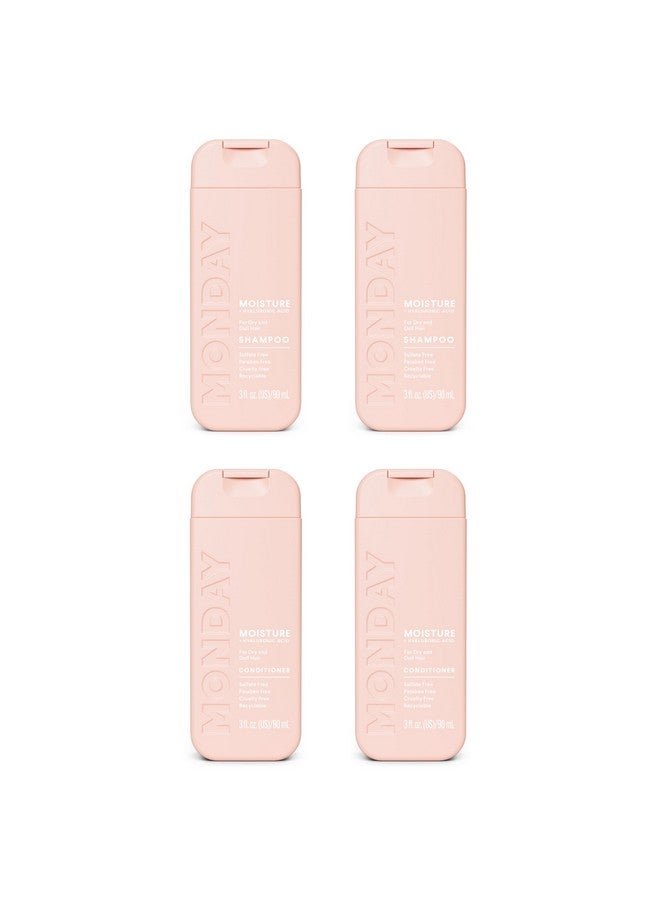 Monday Haircare Moisture Shampoo & Conditioner Travel Pack - 3oz, 90ML Travel Kit (2 x Shampoo,2 x Conditioner)