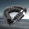 DUNISO Helmet lock, motorcycle retractable cable helmet lock, 4 position combination anti theft bicycle chain lock, waterproof and rust proof, suitable for scooters, doors, gates, helmets, 150cm, black