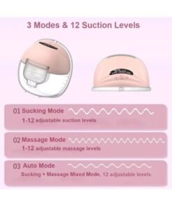 Gonice Wearable Breast Pump – Electric Hands-Free Breast Pump, Leak-Proof Design, 3 Modes (Stimulation, Expression, Auto) & 12 Vacuum Levels, Portable and Quiet - Image 4
