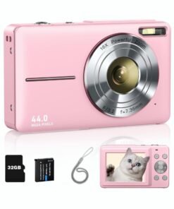 Milatech Digital Camera, FHD 1080P Kids Camera 44MP Point and Shoot Digital Cameras with 32GB SD Card, 16X Zoom, Lanyard