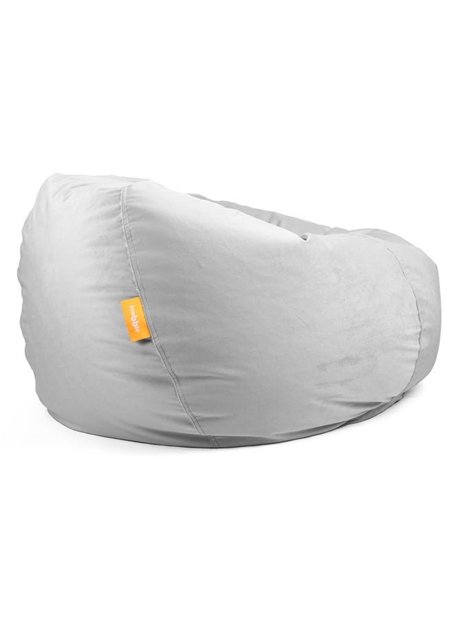 Jumbble Suede Bean Bag with Filling | Ultimate Indoor Lounging Chair for All Ages | Velvet Soft Fabric | Filled with Polystyrene Beads(Kids, Grey)45 X 70 X75cm - Image 2