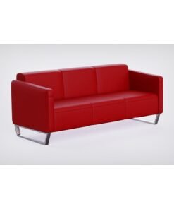 Mahmayi 2850 Three Seater PU Sofa - Red 174x78x77 Cm