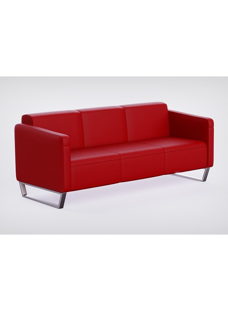 Mahmayi 2850 Three Seater PU Sofa - Red 174x78x77 Cm