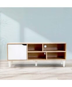 Alternative view of DANUBE HOME Elio TV Cabinet For Up To 32 Inches TV Entertainment Modern Design Wall Unit Furniture Wooden TV Stand For Living Room Bedroom TV Rack L120xW40xH49 cm Sonoma Oak/White