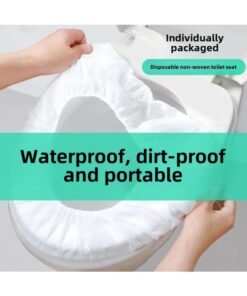 Disposable Bed Sheet Quilt Cover Pillowcase Four-piece Travel Portable Disposable Hotel Supplies Bed & Breakfast Hotel Thickened-Color:Disposable Toilet Cover [white Single Layer]]