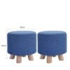 FFD Ottoman Foot Rest Stool - Comfortable & Multipurpose Pouf Footstool with Wooden Legs - Small Round Footrest Chair for Changing Shoes - Stylish and Supportive Footrest