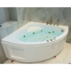 Corner jacuzzi with golden accessories white