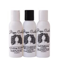 Rizos Curls Trio Travel Kit For Curly Hair: Curl Defining Cream Shampoo Conditioner (2 Fl Oz Each)