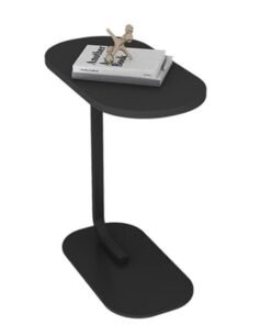 WALALLA C Shaped End Table, Side Table for Couch and Bed, Small Side Table, TV Tray Table for Small Spaces, Living Room, Bedroom, Rustic Snack Table 45*30*63CM