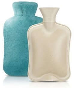 Cloudlyn 2L water capacity hot water rubber bag with plush cover for cramps and pain relief classic style green