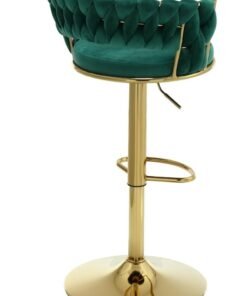 Swivel Velvet Green Bar Stools, Adjustable Counter Height Barstools Green Bar Chairs Modern Counter Stools