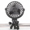 Circuit Green 360° Rotating Portable Mini Fan. 3-Speed Rechargeable Stroller Fan with Flexible Tripod, Handheld Personal Cooling for Car Seat, Crib, Treadmill, and Travel (Black)