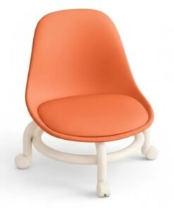 Y&D Rolling Stool Pulley Low Stool Universal Wheel Small Stool With Backrest Pu Leather Swivel Low Stool Comfortable Seat Padded Movable Rolling Small Stool