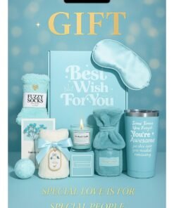 ARNOTEC Spa Gift Set for Women – 10 PCS Luxury Self Care Gift Basket with Tumbler, Bath Bomb, Candle, Socks, Eye Mask, Soap, Towel & Greeting Card, Perfect for Birthday, Christmas, Valentine’s Day, Mother’s Day, Thanksgiving & Anniversary, Gifts for Wife, Mom & Best Friend (Blue)