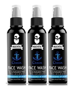 Muuchstac Ocean Face Wash for Men | Fight Acne & Pimples, Brighten Skin, Clears Dirt, Oil Control, Refreshing Feel - Multi-Action Formula (3x100 ml)