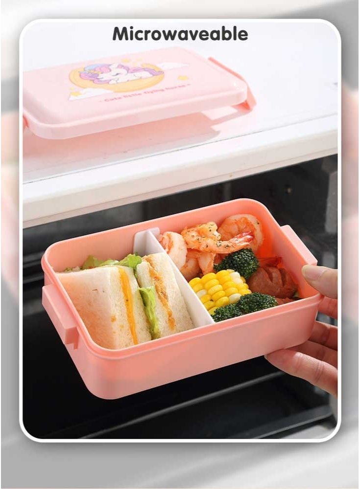 Super ZYouth Lunch Boxes with Water Cup Set for Kids, Bento Box for Children's School with Removable Divider, Leak-Proof Lunch Food Container - Image 2