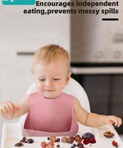 Alternative view of Bybeo 10 Pcs Baby Feeding Set,Silicone Tableware,Infant Feeding Supplies,Led Weaning Set for Newborns,Baby Self Eating Utensils Set,BPA Free,Pink