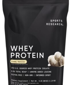 Sports Research Whey Protein Isolate Creamy Vanilla 5lb ( 80oz)