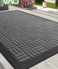 VAOdo Front Door Mat All Weather Entry and Back Yard Door Mat Indoor and Outdoor Safe Slip Resistant Rubber Backing Absorbent and Waterproof Dirt Trapping Rugs for Entryway 60*90CM