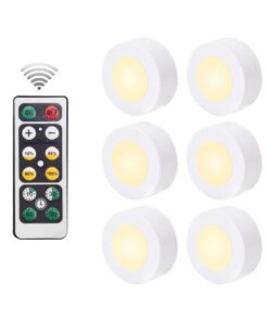HOMESTAR 6 Piece LED Night Light Cordless Battery Powered Sensor Cabinet with Remote Control For Hallways Stairs and Bedrooms