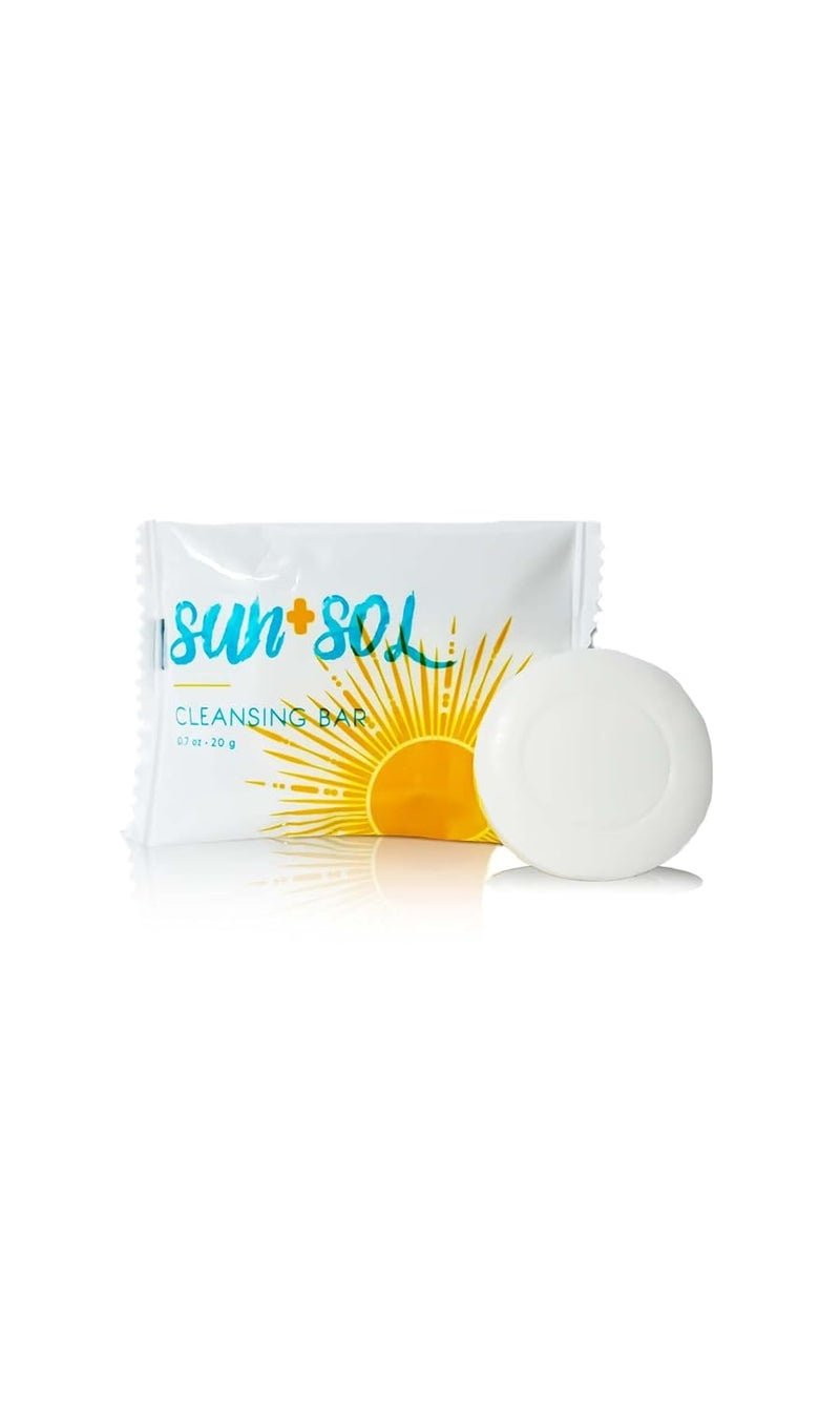 world amenities Sun Sol Bulk Luxurious Cleansing Bar With Warm Coconut Vanilla Fragrances Pleat Wrapped Travel Size Toiletries Mini Hotel Amenities 07 oz 100 Count