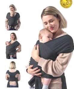 Momcozy Baby Wrap Carrier, Easy to Wear Infant Carrier Slings, Lightweight Hands Free Baby Sling, Adjustable Baby Carriers for Newborn to Toddler