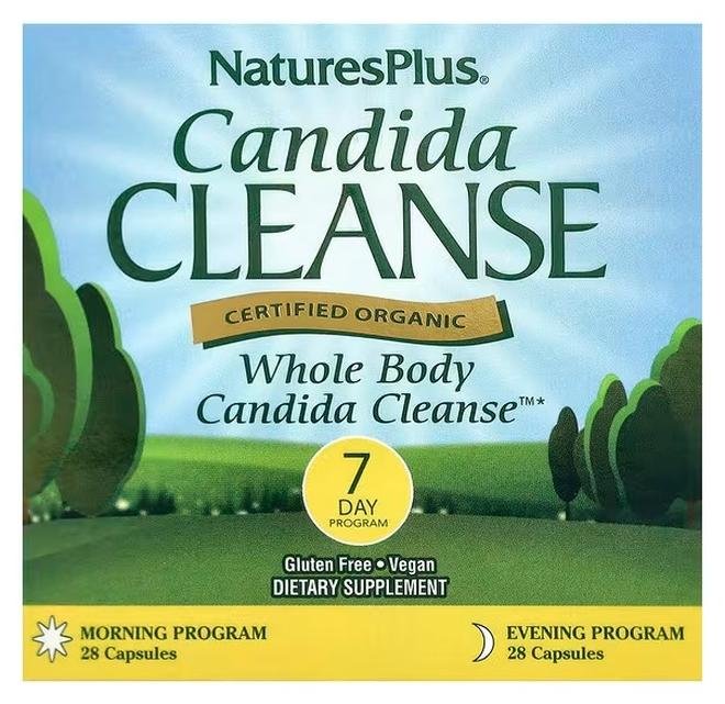 NaturesPlus, Candida Cleanse, 7 Day Program, 2 Bottles, 28 Capsules Each
