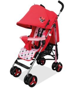 Disney Minnie Mouse Lightweight Adventure Stroller + Storage Cabin 0-36 months, Compact Design, Shoulder Strap, Adjustable Reclining Seat and More. 1.0 Count,