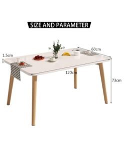 Wooden Dining Table Kitchen Table with Solid Wood Legs Home Writing Table for Home Living Room Office (120*60*73CM)