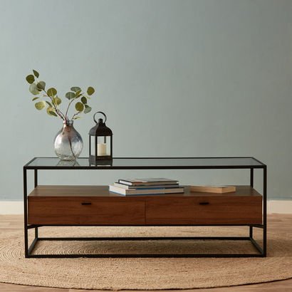 Ruby Coffee Table with Glass Top