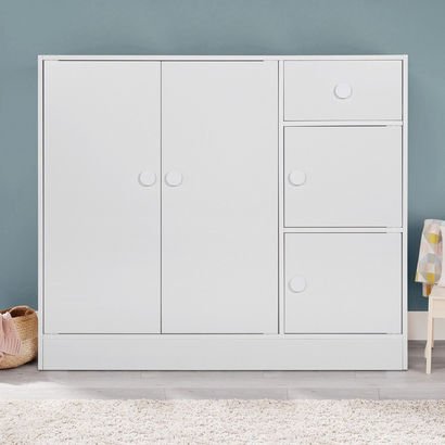 Vanilla Cody 1-Drawer Kids' Cabinet with 4 Doors