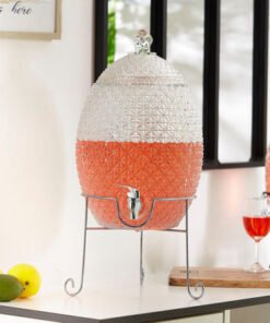 Aqua Glass Beverage Dispenser with Lid - 10 L