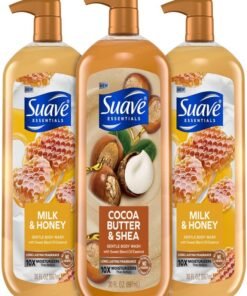 Suave Body Wash Variety Bundle - Milk & Honey 2-Pack & Cocoa Butter Shea, Gentle & Moisturizing Body Washes with Vitamin E, 30 Oz Ea (3 Piece Set)