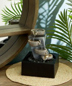 Amber Modern Twisted Fountain with 1 Yellow Light ...