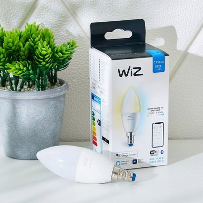 WiZ Wi-Fi Tunable White Smart LED Bulb - 40W C37 E...