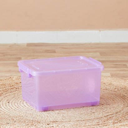 Rolling 15 L Storage Box with Wheels and Lid - 37x...