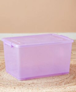 Rolling 55 L Storage Box with Wheels and Lid - 56x...