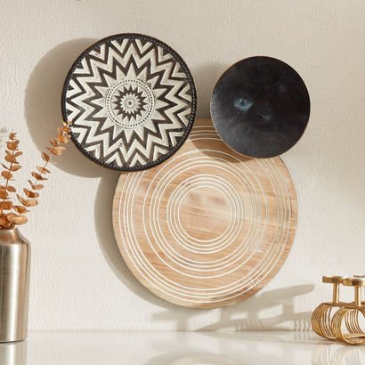 Ema Metal and Wood Wall Decor - 63.5x7x53 cm